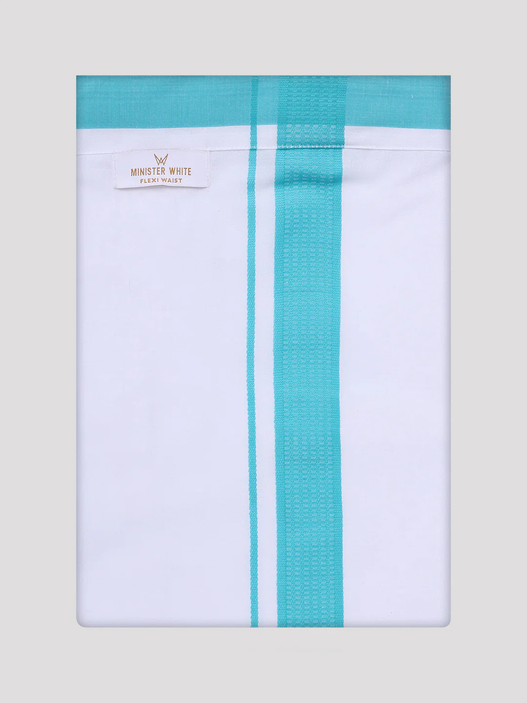 Men's Light Blue Shirt with Matching Border Flexi Dhoti Combo Casper Flexi - Image 9