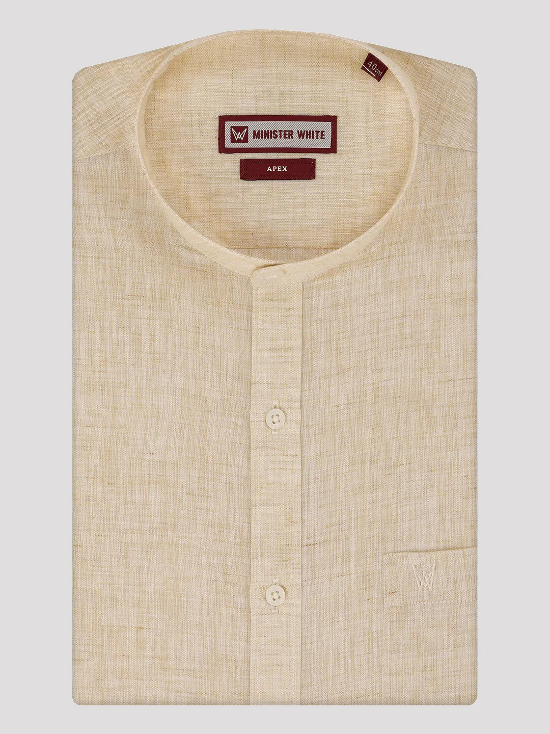 Men's Mustard Color Chinese Collar Regular Fit Full Sleeves Shirt Apex