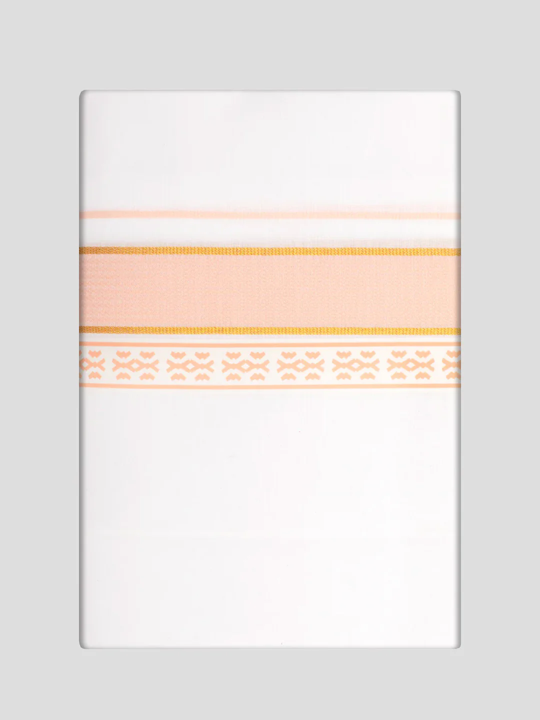 Men's Peach Color Shirt with Matching Fancy Printed Border Dhoti Combo Casper Trends - Image 3