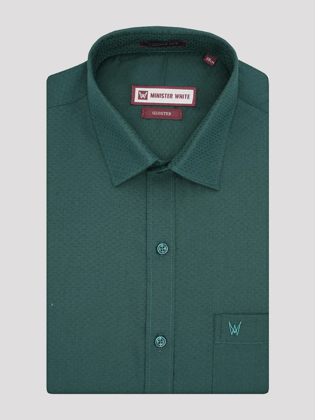 Men's Premium Poly Cotton Regular Fit Green Color Shirt Gloster