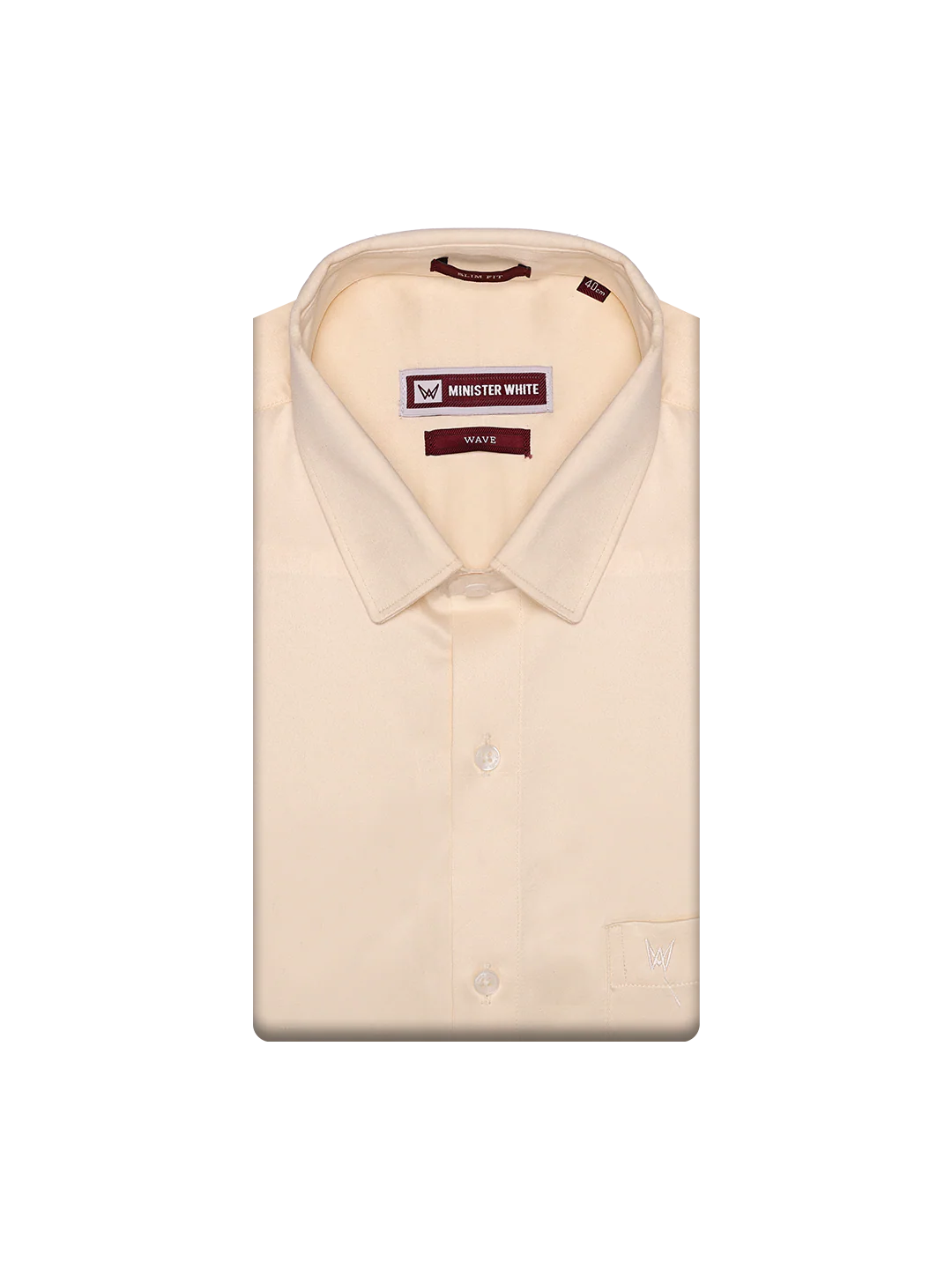 Men's Premium Satin Slim Fit Cream Shirt Wave