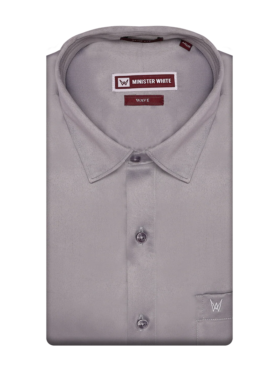 Men's Premium Satin Slim Fit Grey Shirt Wave
