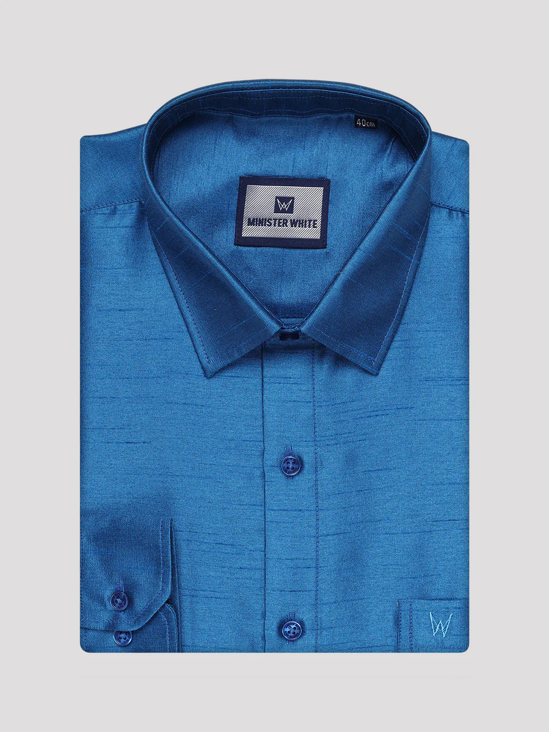 Men's Ramar Blue Dupion Satin Color Shirt with Matching Border Flexi Dhoti Combo Gora Flexi - Image 8