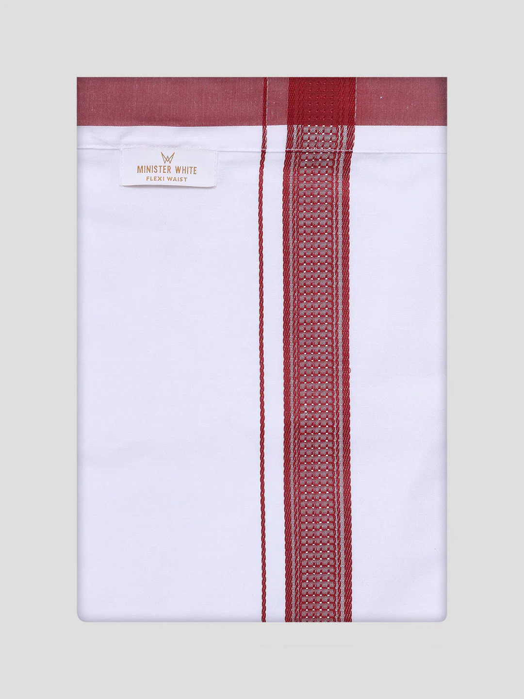 Men's Red Dupion Satin Color Shirt with Matching Border Flexi Dhoti Combo Gora Flexi - Image 9