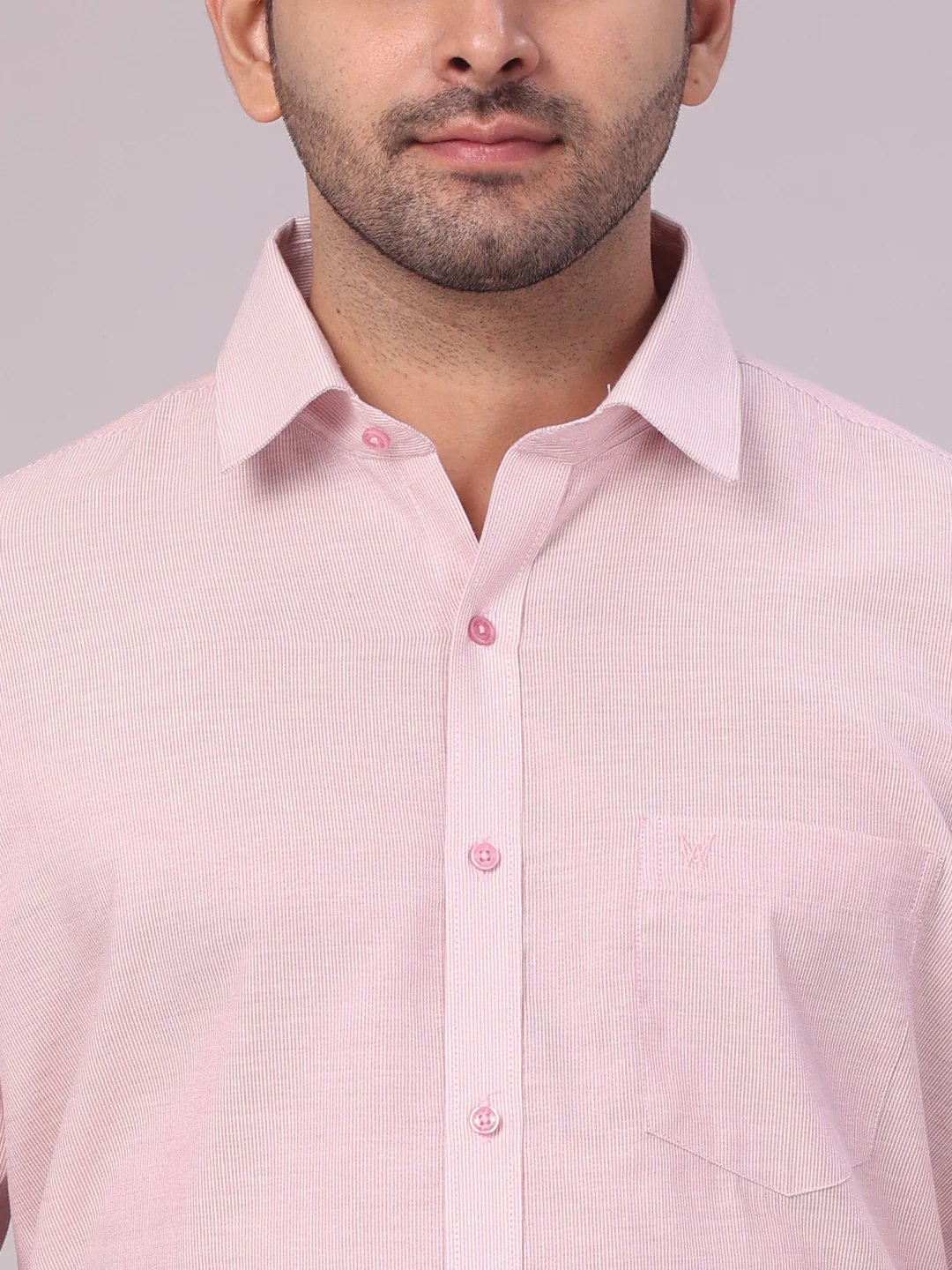 Men's Rose Tissue Stripe Shirt and Dhoti Combo with Jacquard Border Kane - Image 5