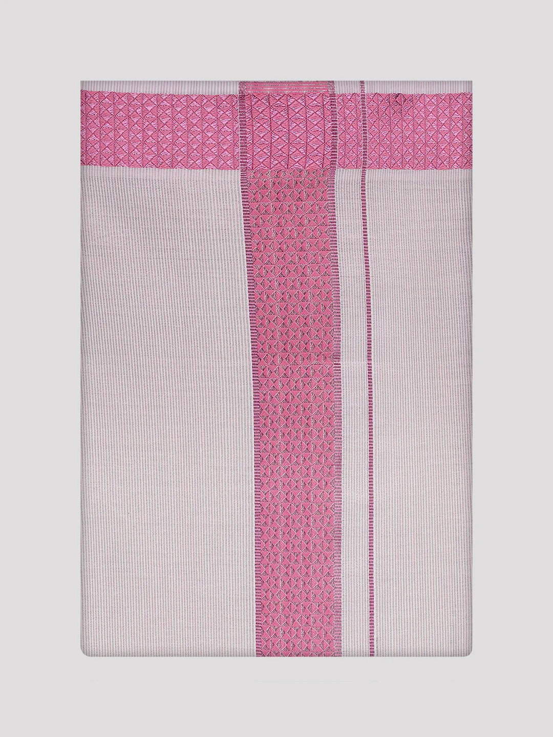 Men's Rose Tissue Stripe Shirt and Dhoti Combo with Jacquard Border Kane - Image 8