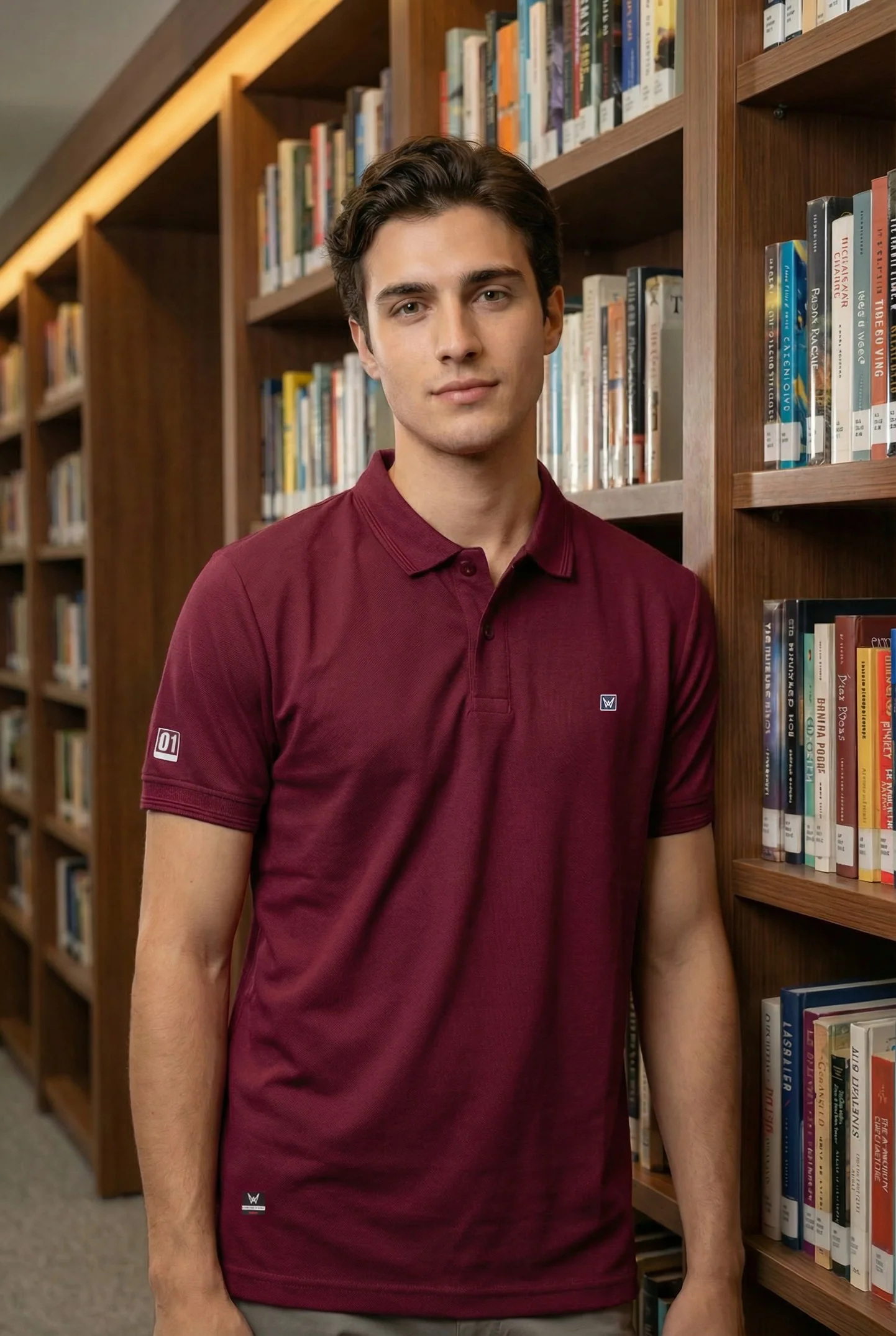 Men's Burgundy Dry Fit Polo T-Shirt Rover