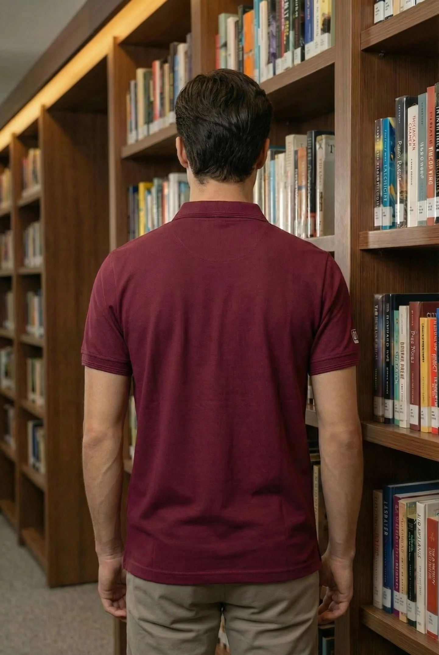 Men's Burgundy Dry Fit Polo T-Shirt Rover - Image 2