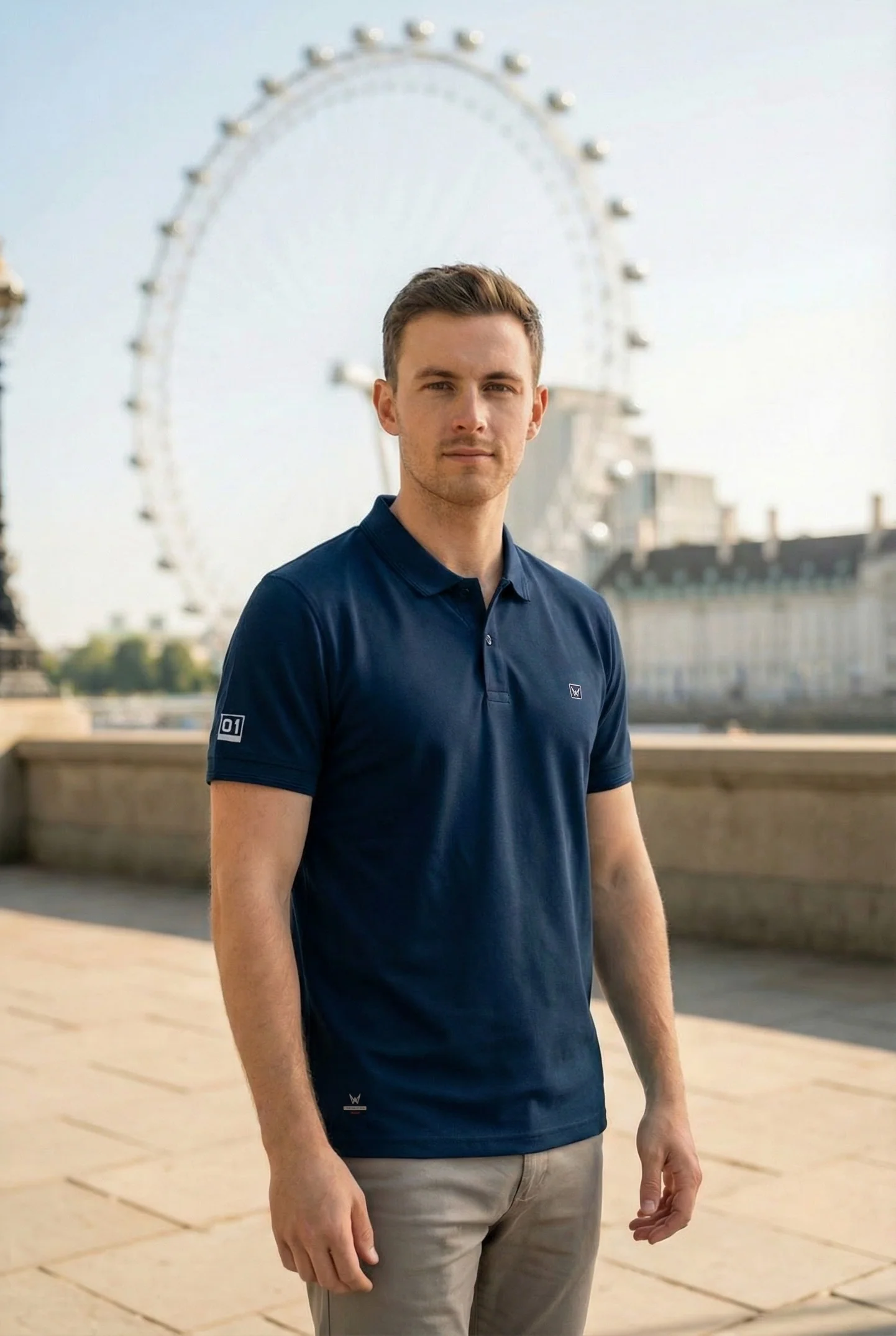 Men's Navy Blue Dry Fit Polo T-Shirt Rover