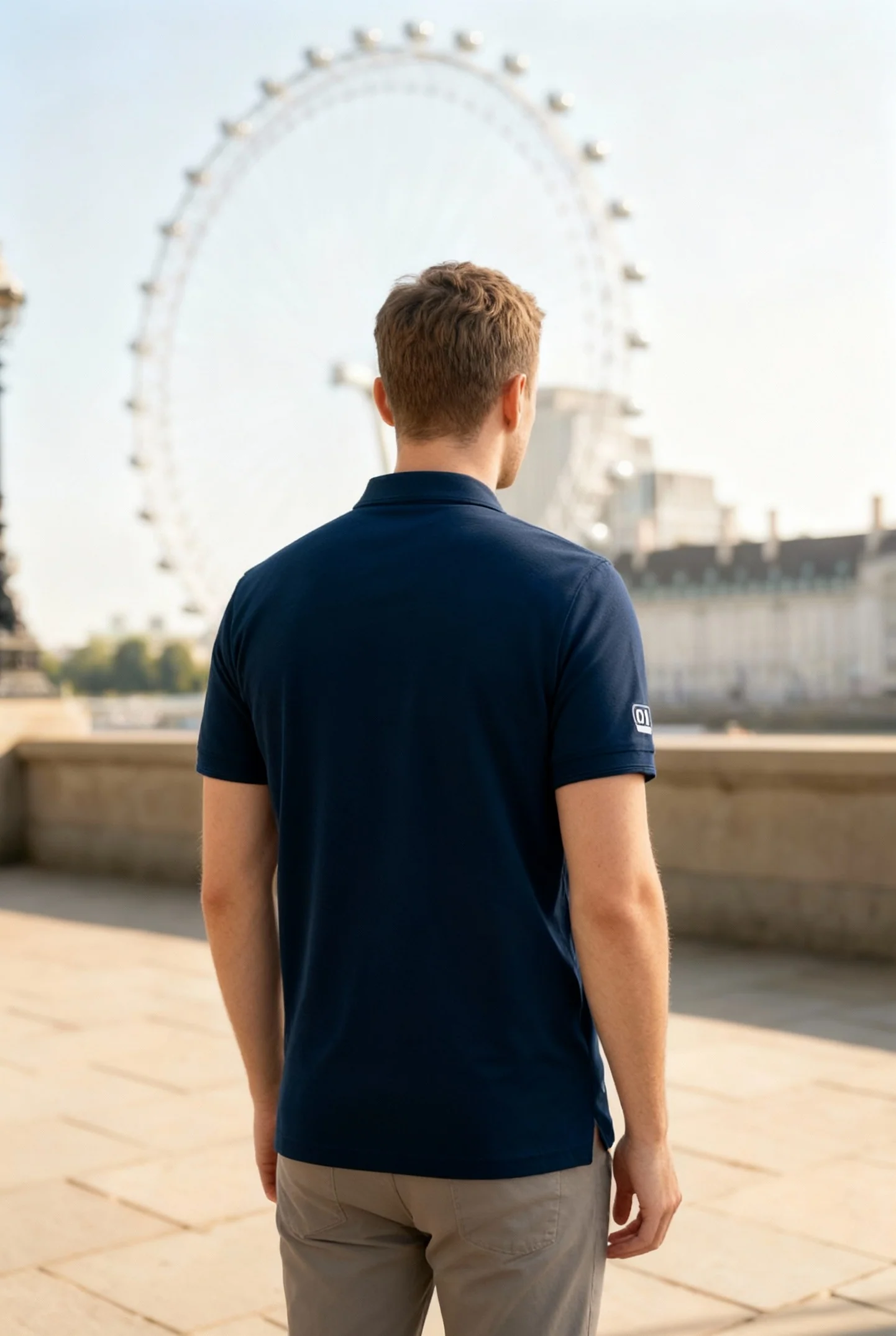 Men's Navy Blue Dry Fit Polo T-Shirt Rover - Image 2