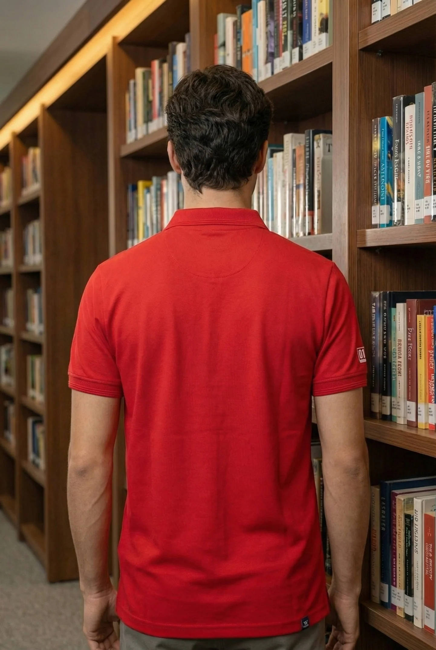 Men's Red Dry Fit Polo T-Shirt Rover - Image 3