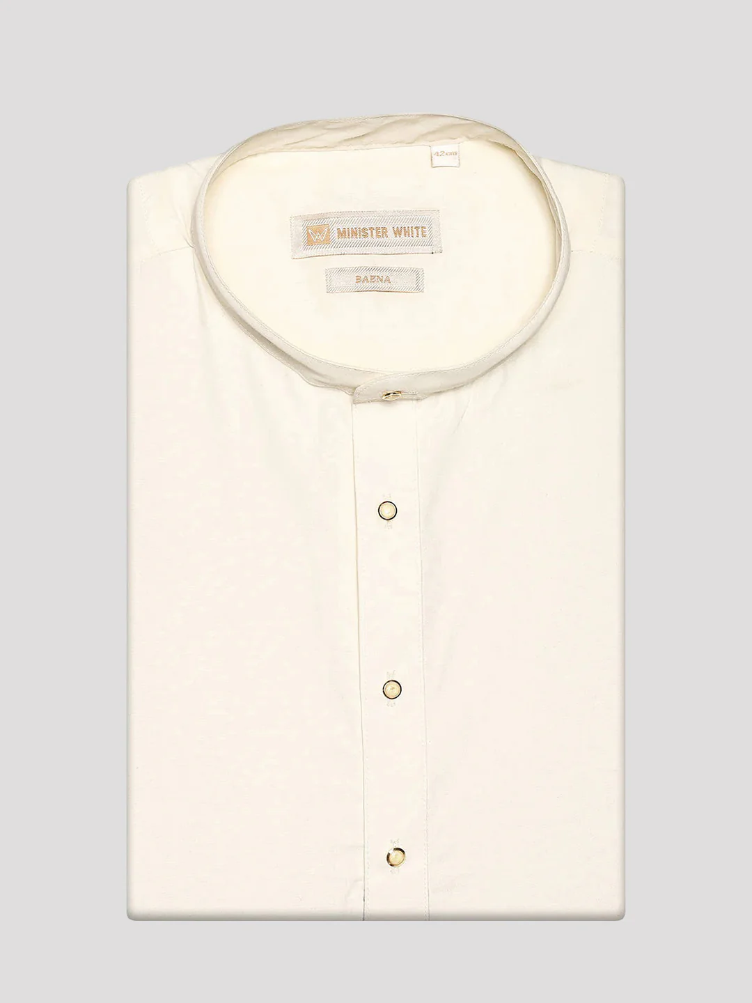 Men’s Cream Cotton Regular Fit Kurta Baena