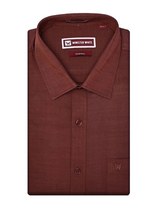Men’s Premium Chambray Regular Fit Brown Shirt Farnal