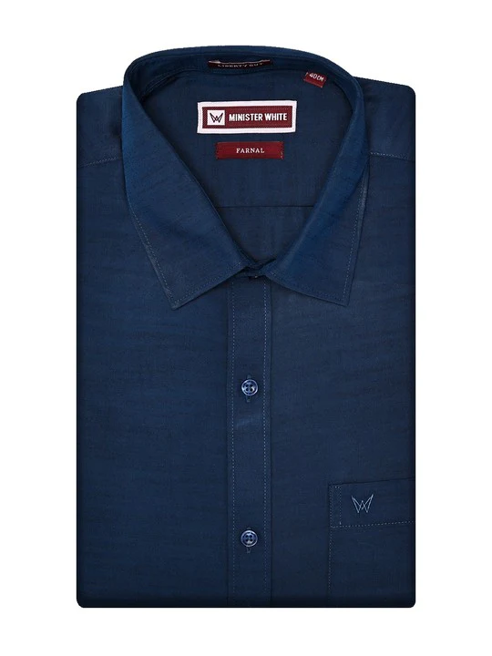 Men’s Premium Chambray Regular Fit Dark Blue Shirt Farnal
