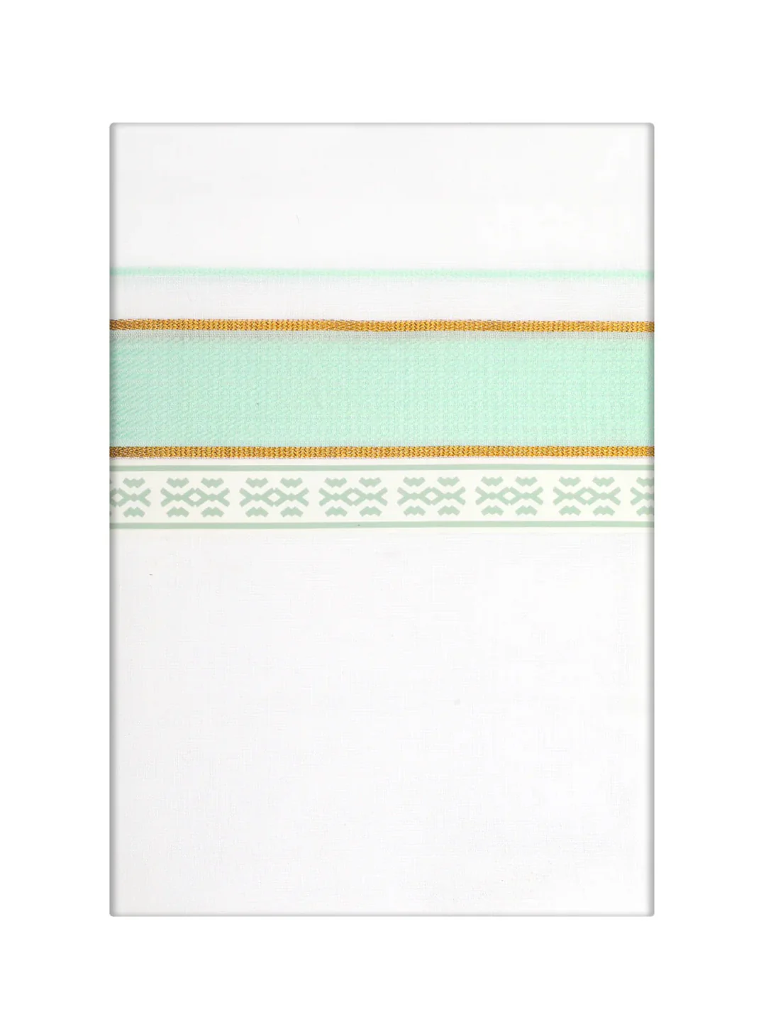 Men's Sea Green Color Shirt with Matching Fancy Printed Border Dhoti Combo Casper Trends - Image 3