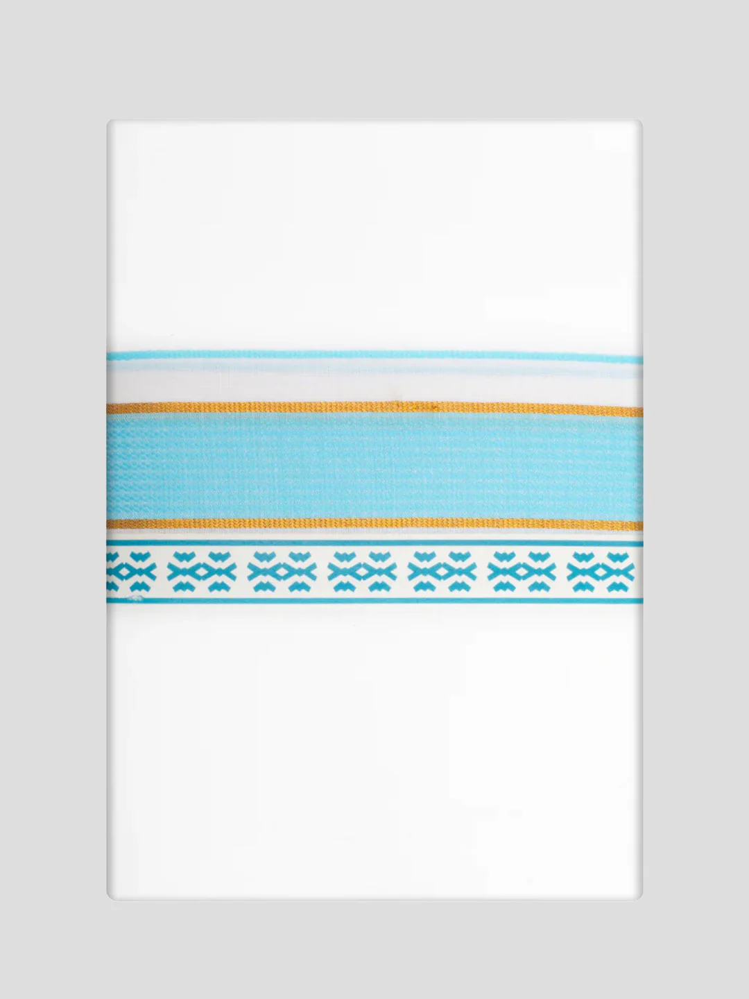 Men's Sky Blue Color Shirt with Matching Fancy Printed Border Dhoti Combo Casper Trends - Image 3