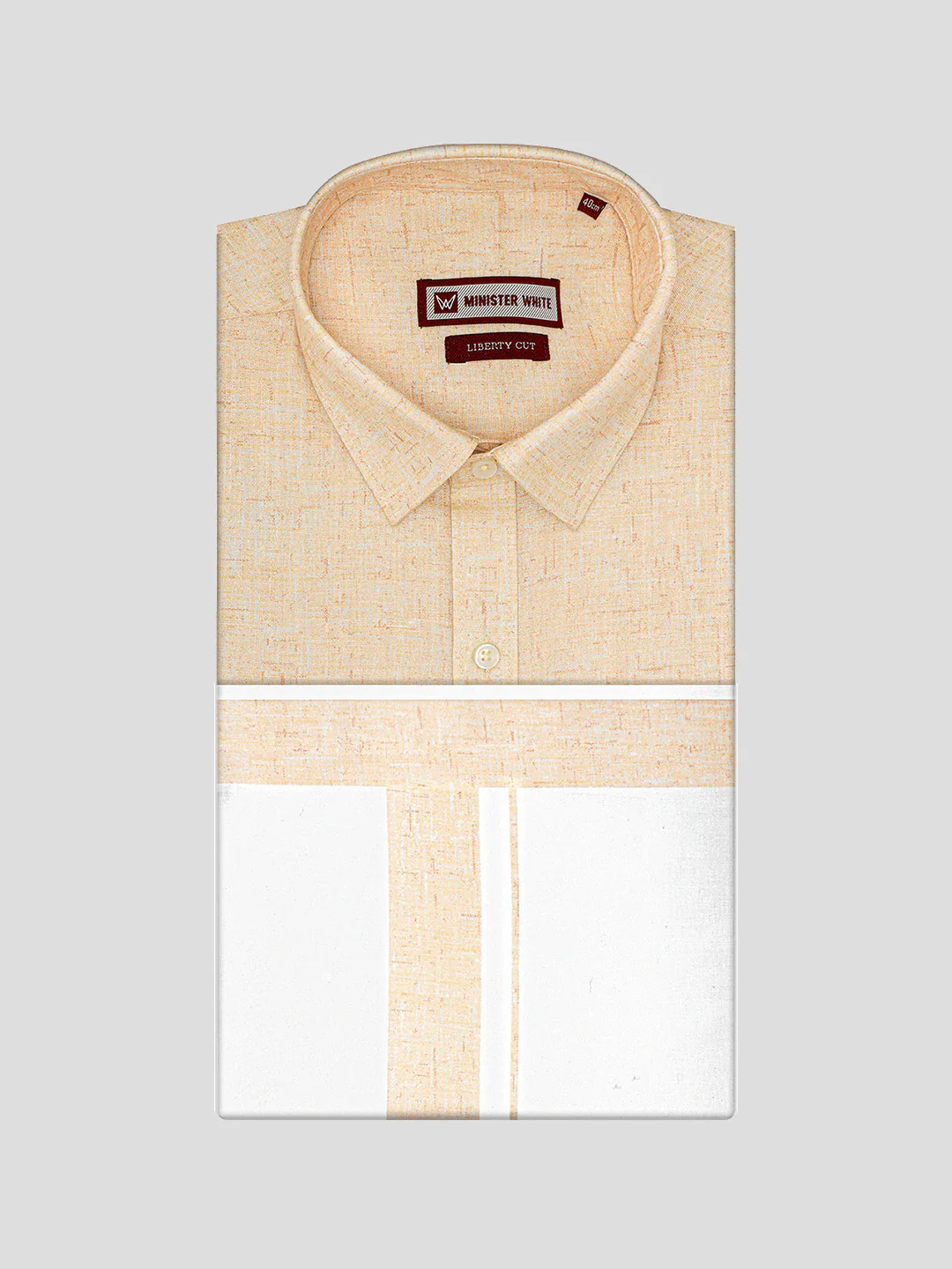 Men's Sun Gold Color Digital Printed Shirt with Matching Printed Border Dhoti Combo Varnam - Image 6