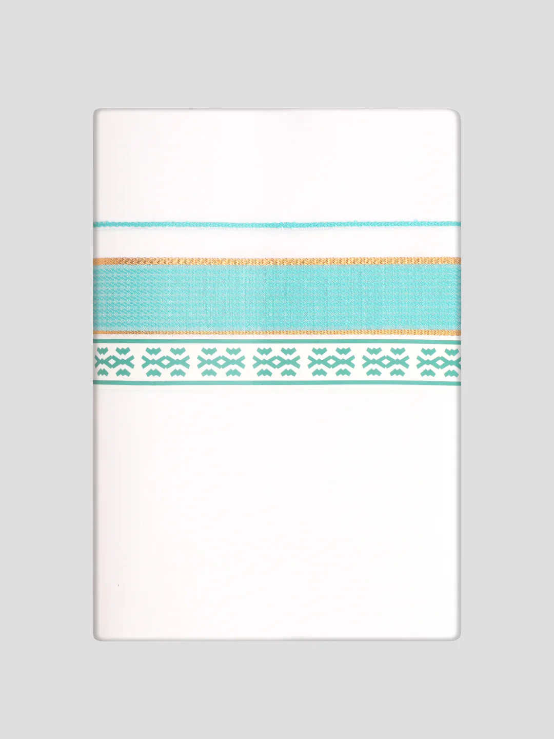 Men's Teal Color Shirt with Matching Fancy Printed Border Dhoti Combo Casper Trends - Image 3