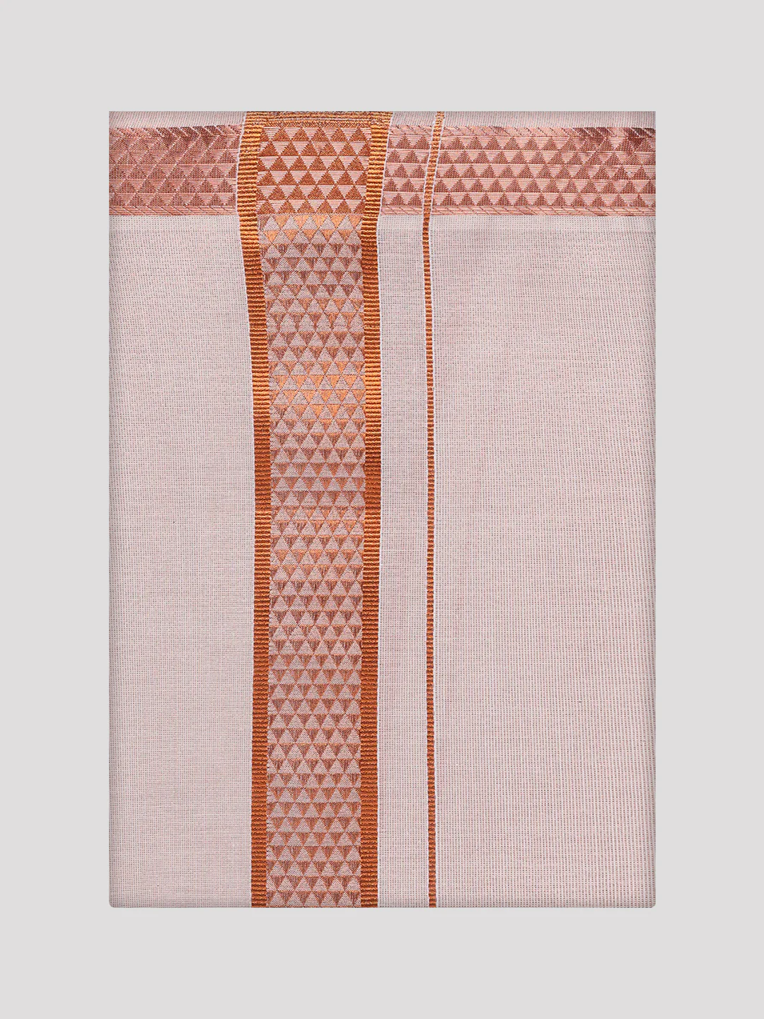 Men's Tissue Copper Shirt with Jacquard Fancy Border Dhoti Wedding Combo Nios - Image 9