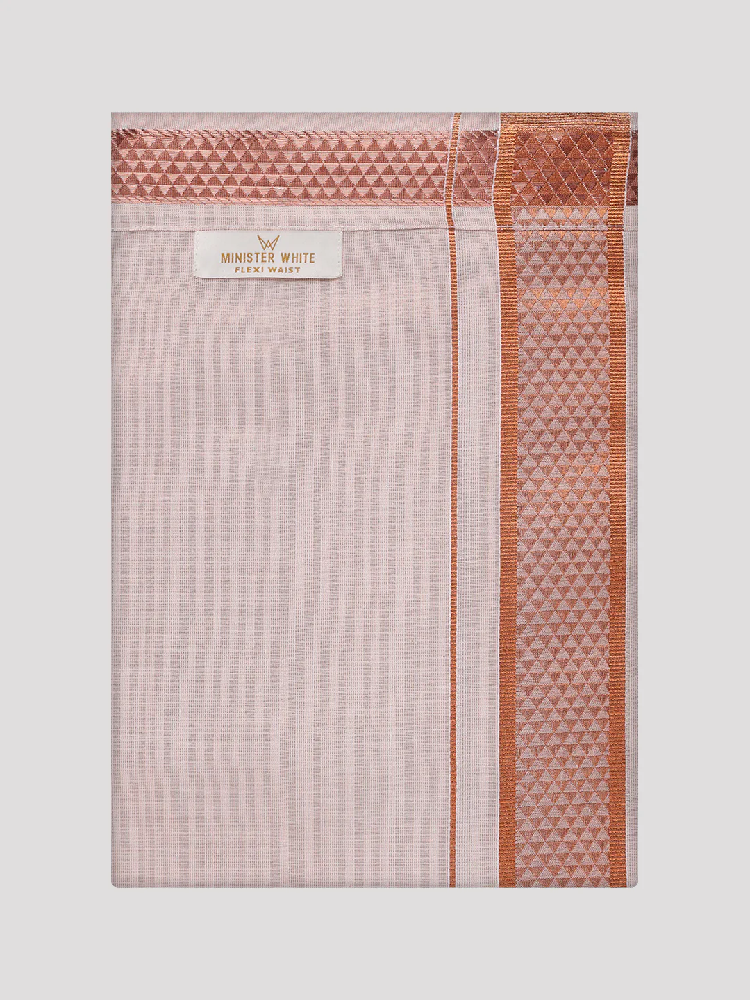 Men's Tissue Copper Shirt with Jacquard Fancy Border Flexi Dhoti Wedding Combo Nios - Image 10