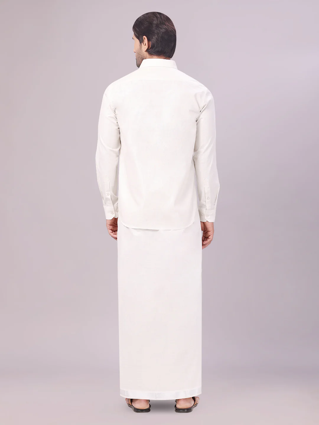Men's Tissue Silver Color Flexi Dhoti Shirt Wedding Combo Maverick Flexi - Image 5