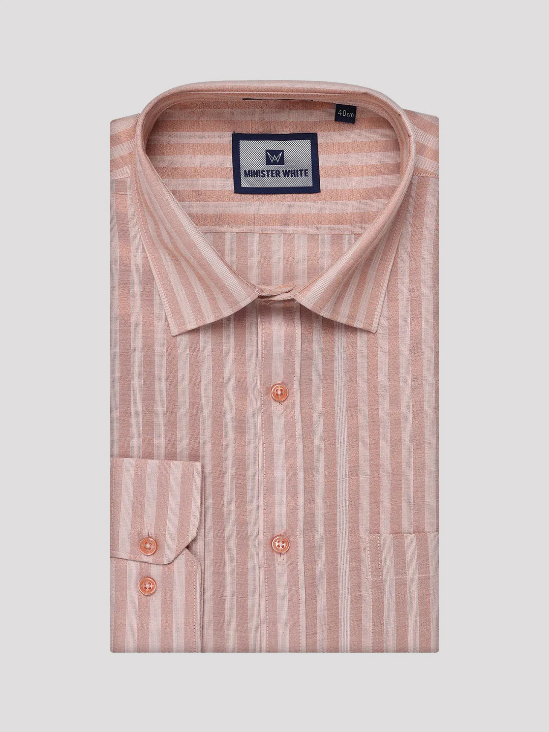 Men's Tissue Stripes Copper Shirt & Jari Border Dhoti Wedding Combo Finely - Image 5