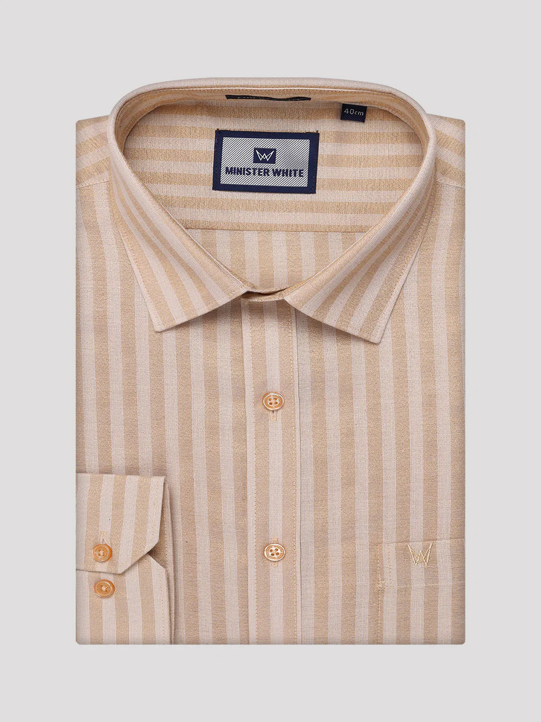 Men's Tissue Stripes Gold Shirt & Jari Border Dhoti Wedding Combo Finely - Image 6
