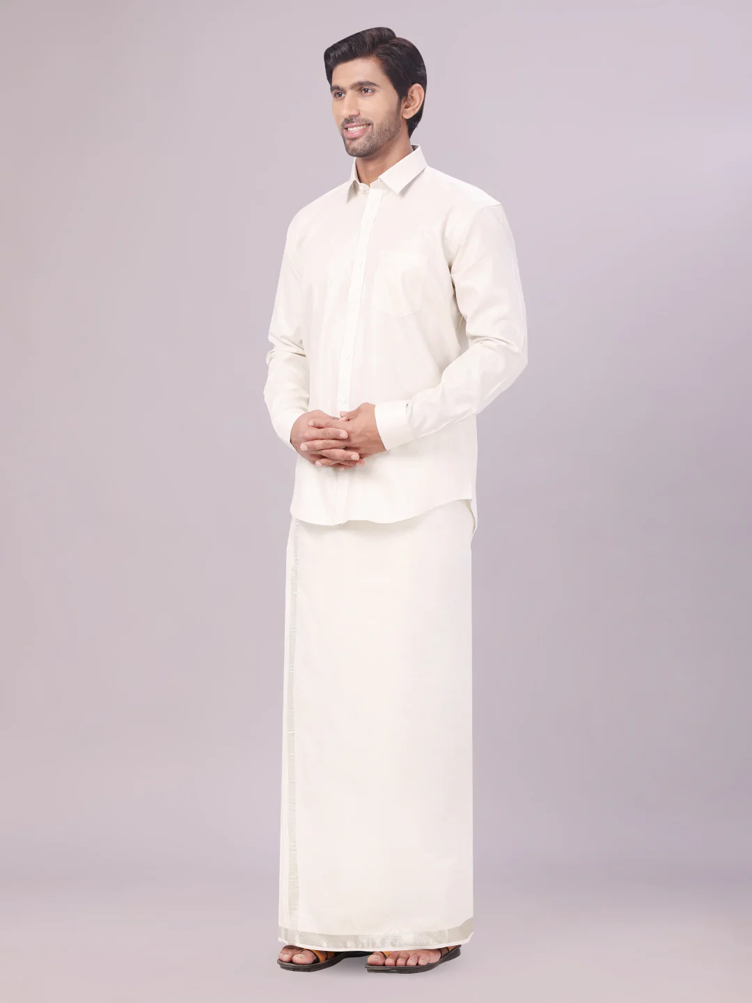 Men's Tissue Water Color Dhoti Shirt Wedding Combo Maverick - Image 3