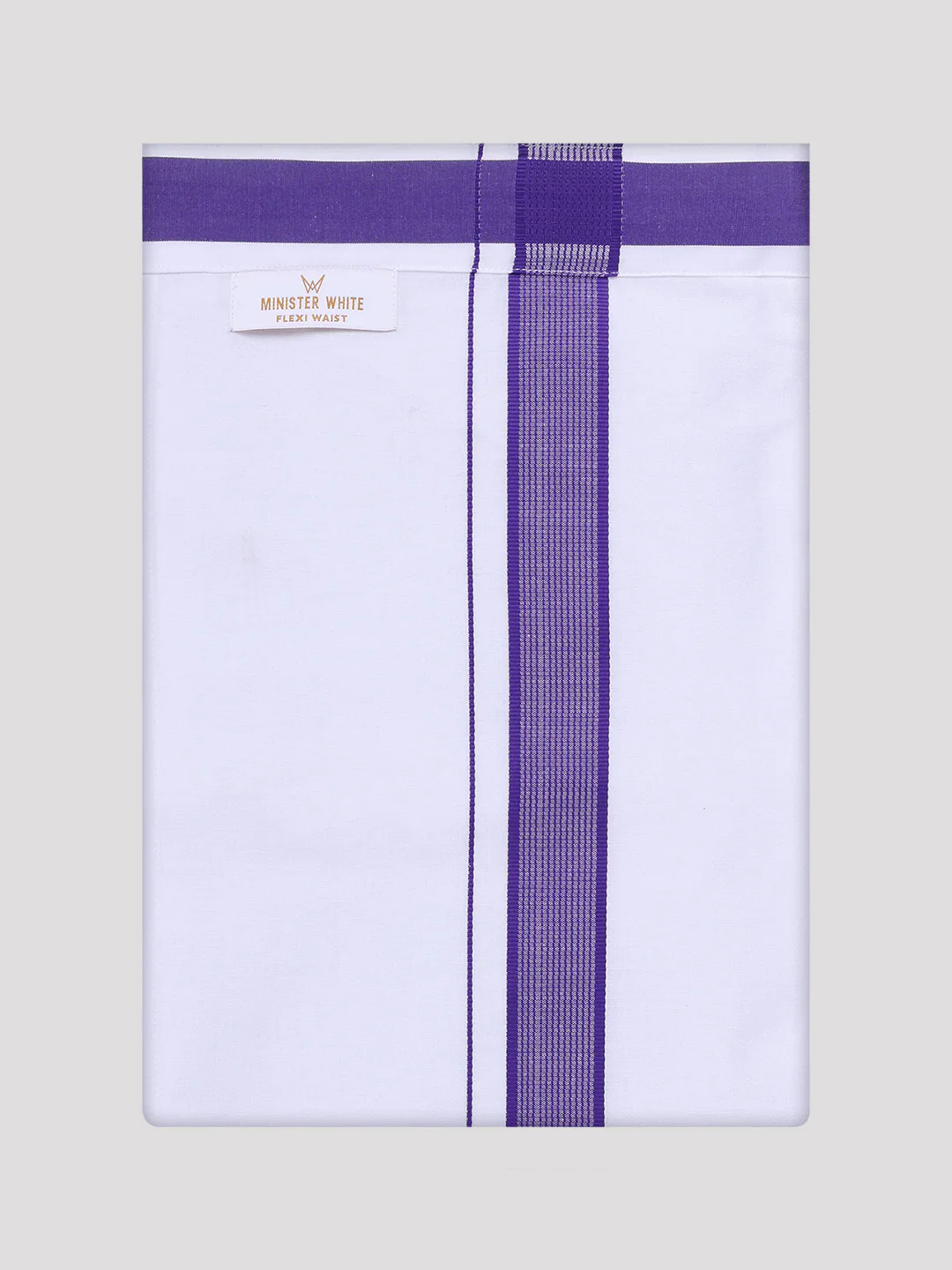 Men's Violet Dupion Satin Color Shirt with Matching Border Flexi Dhoti Combo Gora Flexi - Image 8