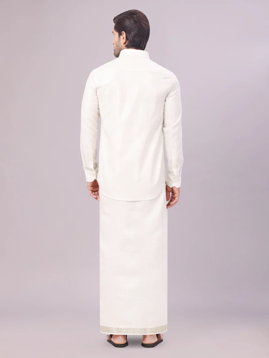 Men's Water Tissue Jacquard Shirt with Matching Dhoti Combo Zeus - Image 4
