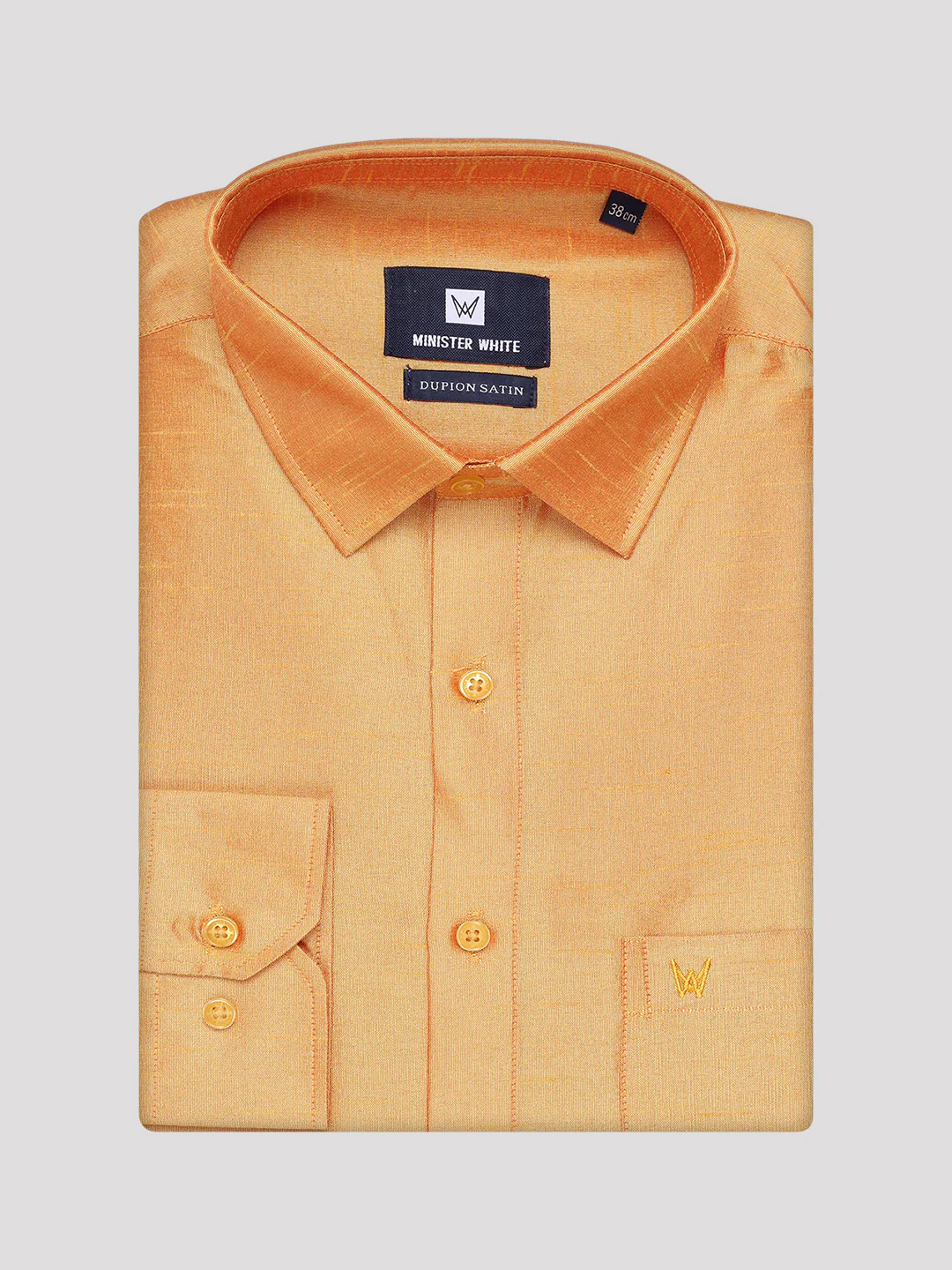 Men's Yellow Dupion Satin Color Shirt with Matching Border Flexi Dhoti Combo Gora Flexi - Image 8
