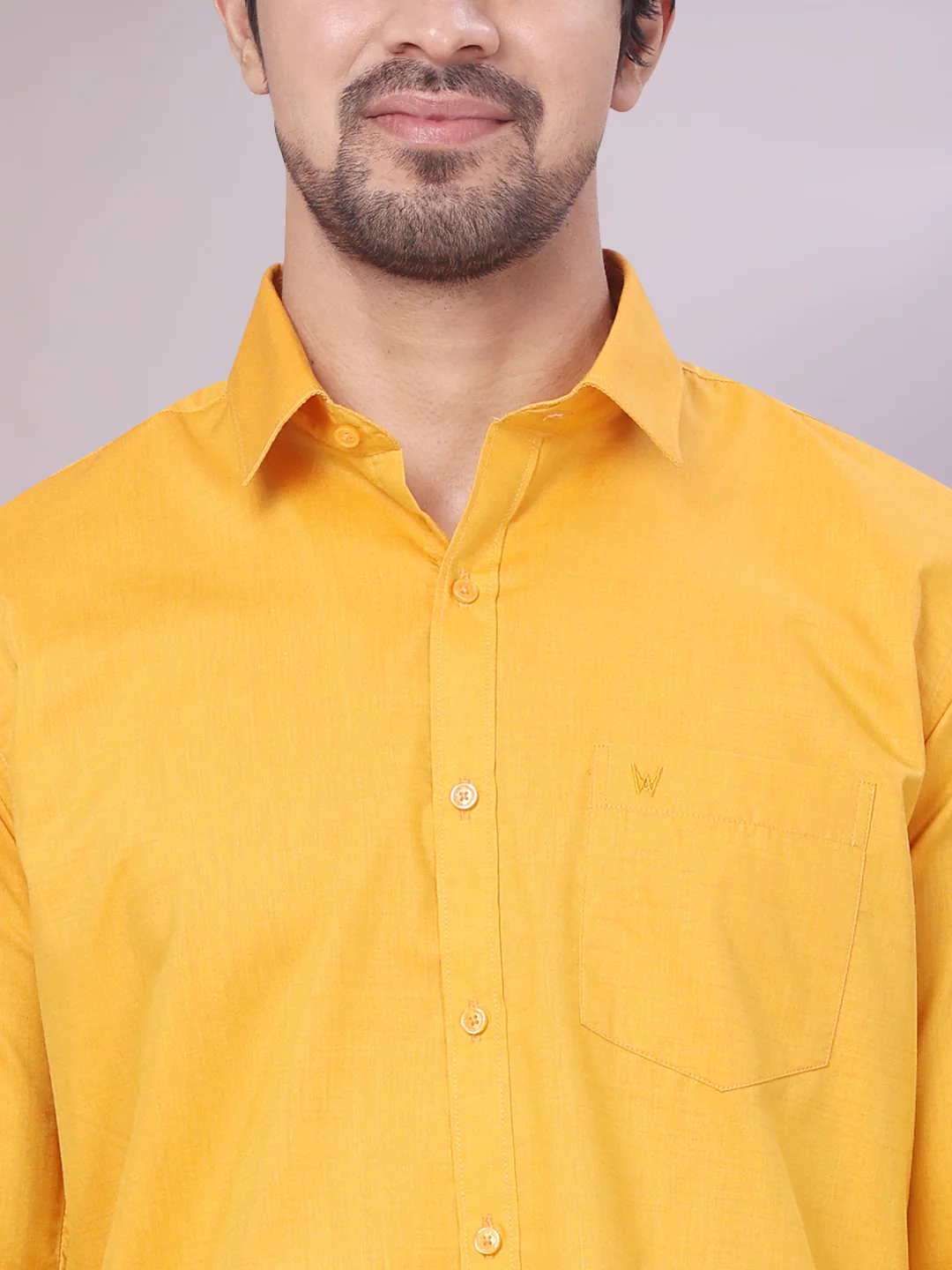 Men's Yellow Shirt with Matching Border Dhoti Combo Pinto - Image 9