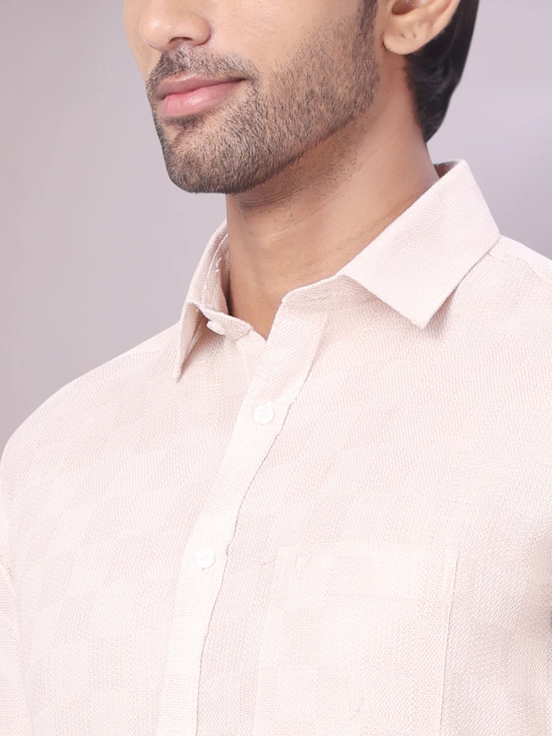 Men's Almond Tissue Jacquard Shirt with Matching Dhoti Combo Zeus - Image 6