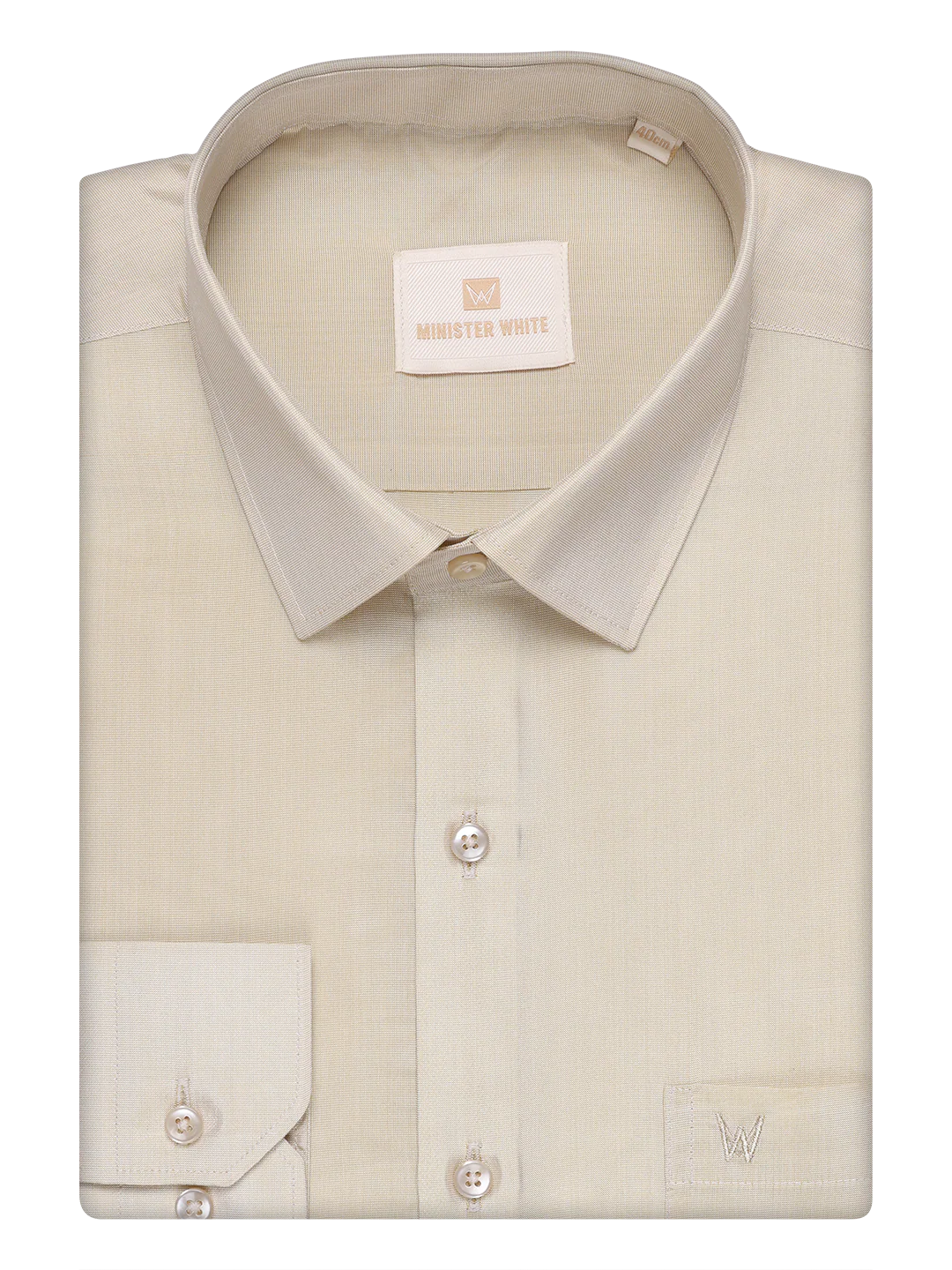 Mens Art Silk Fawn Gold Full Sleeves Shirt with 4" Jari Border Dhoti Combo Mangal - Image 6