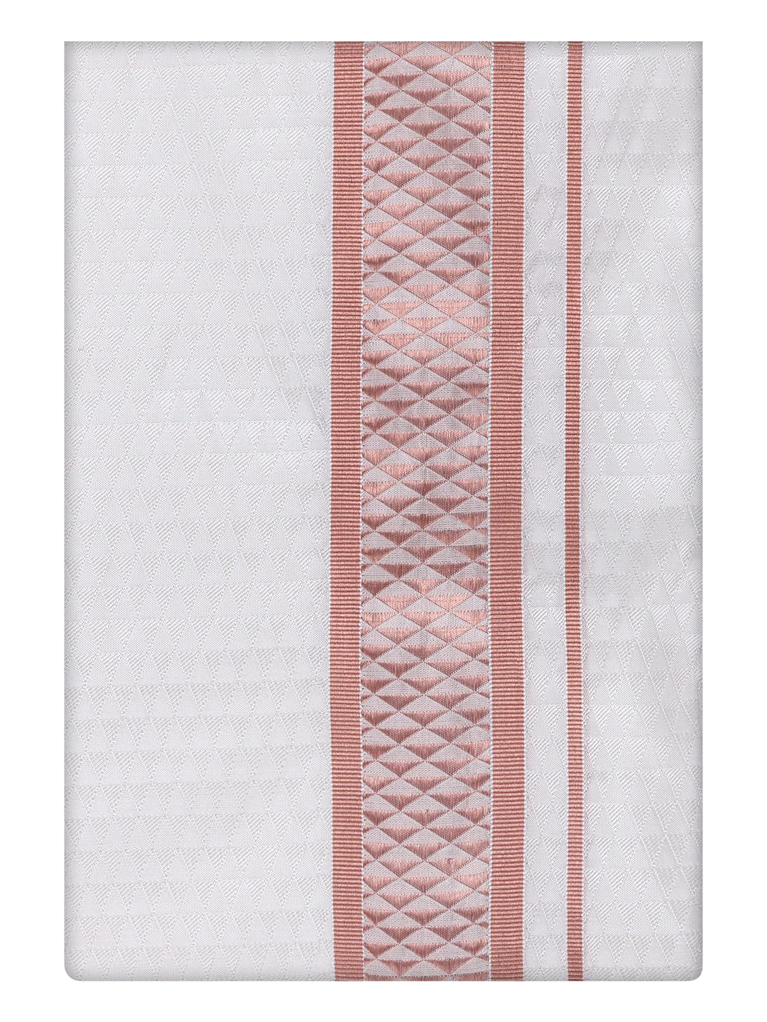 Mens Art Silk Half White Full Sleeves Shirt with 2 1/2" Copper Jari Border Dhoti Combo Nautica - Image 10