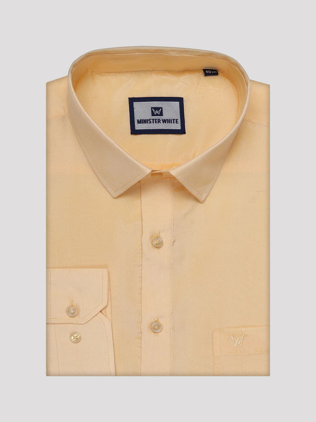Mens Art Silk Light Gold Full Sleeves Shirt with Gold Jari Border Dhoti Combo Finesse - Image 8