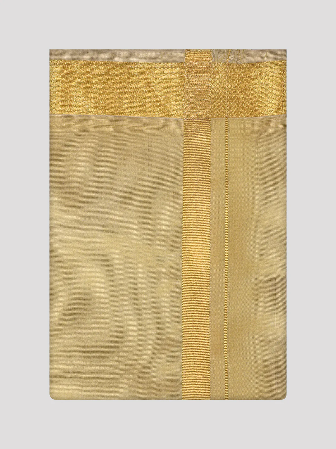 Mens Art Silk Mango Full Sleeves Shirt with Gold Jari Border Dhoti Combo Finesse - Image 9