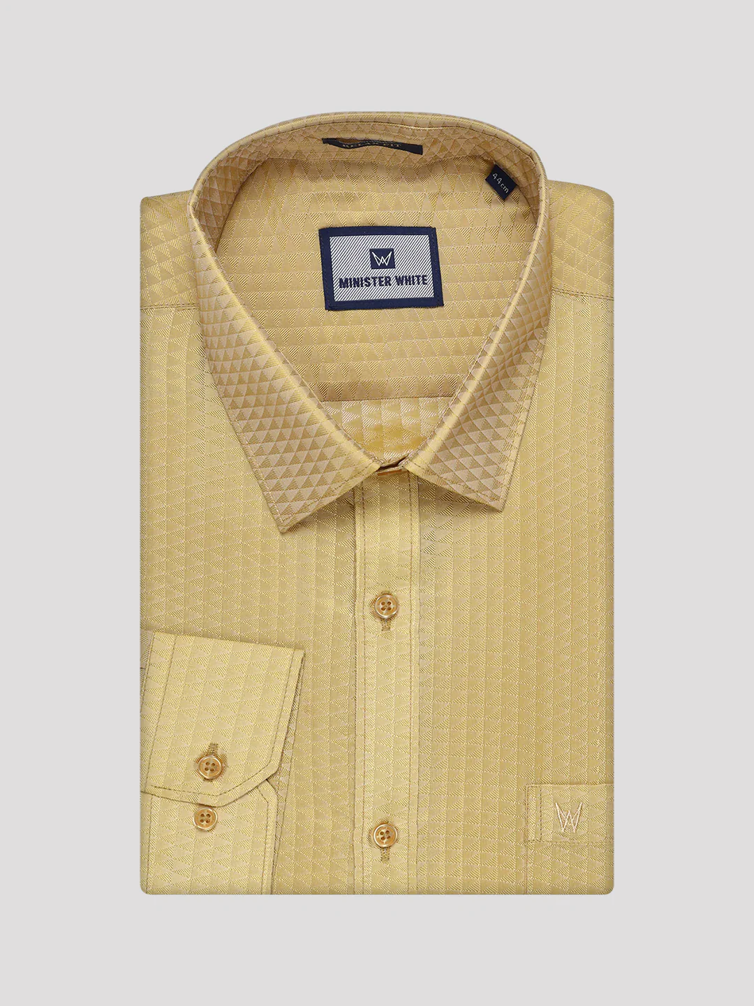 Mens Art Silk Mango Gold Full Sleeves Shirt with 2 1/2" Gold Jari Border Dhoti Combo Nautica - Image 9