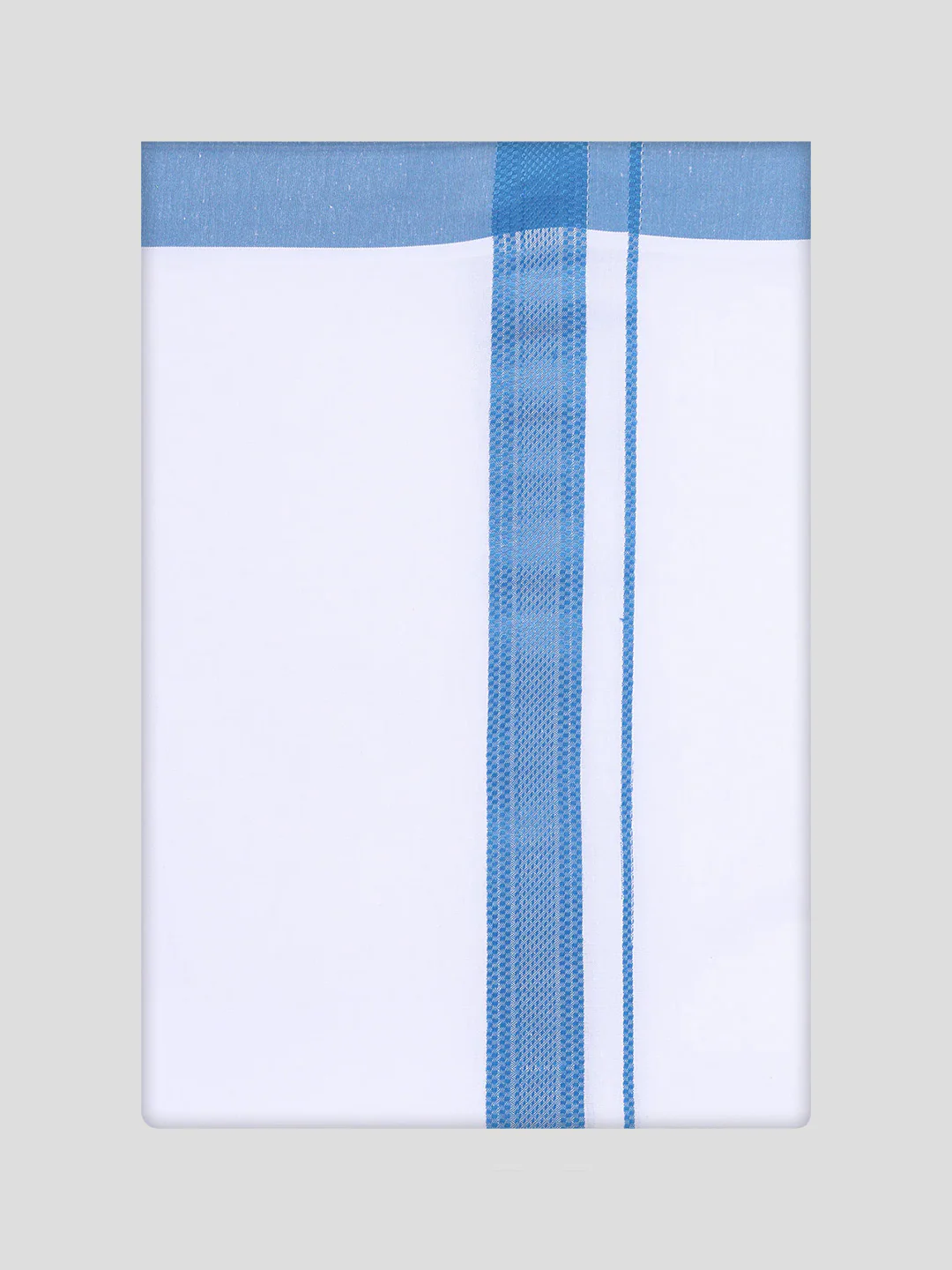 Mens Blue Colour Shirt with Matching Fancy Border Dhoti Combo Lemax - Image 12