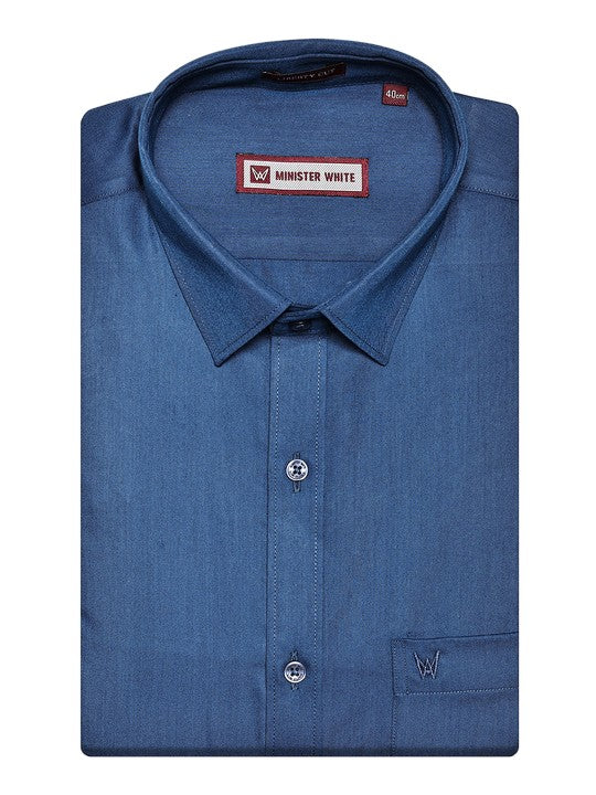 Men's Blue Shirt with Matching Fancy Border Dhoti Combo Haiku - Image 3