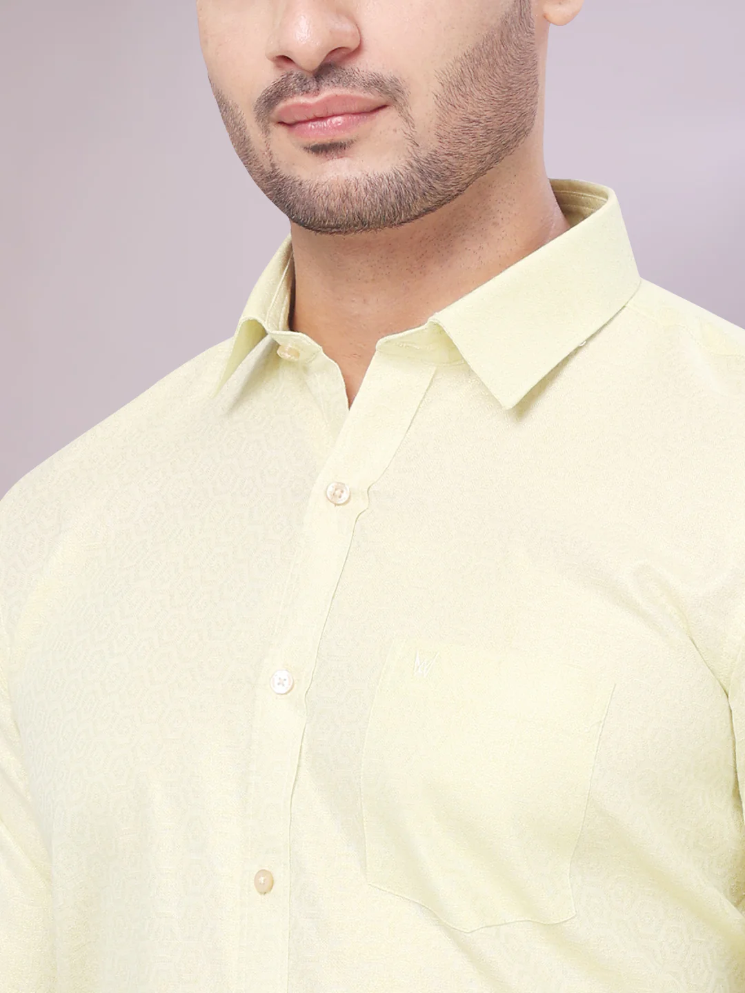 Mens Brass Tissue Jacquard Shirt with Matching Dhoti Combo Zeebra - Image 6