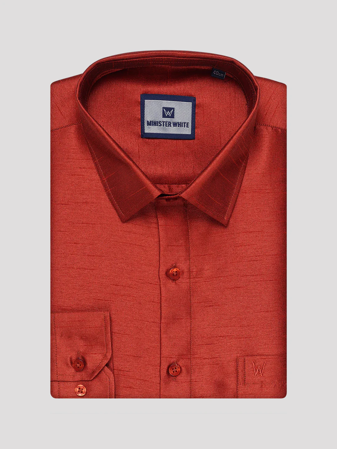 Men's Brick Red Dupion Satin Color Shirt with Matching Border Flexi Dhoti Combo Gora Flexi - Image 8