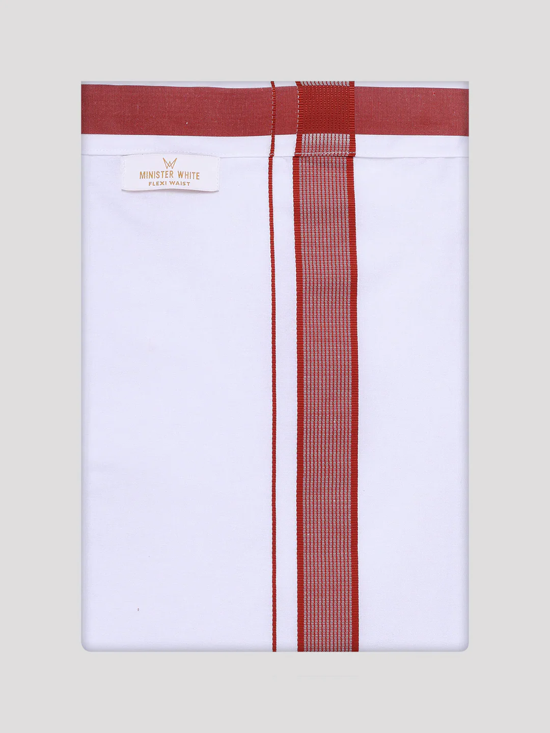 Men's Brick Red Dupion Satin Color Shirt with Matching Border Flexi Dhoti Combo Gora Flexi - Image 9