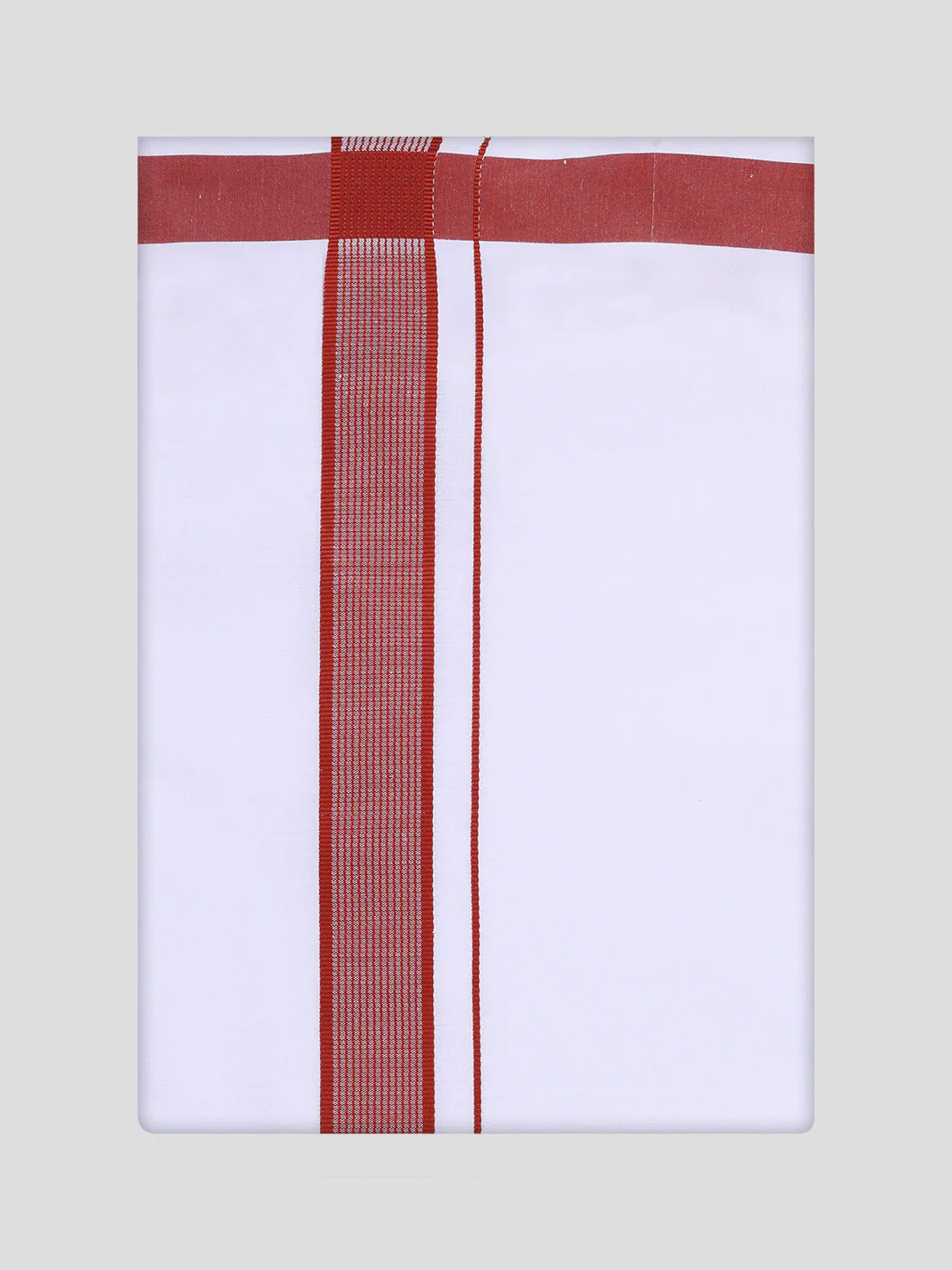 Mens Red Dupion Satin Shirt with Matching Border Dhoti Combo Gora - Image 7