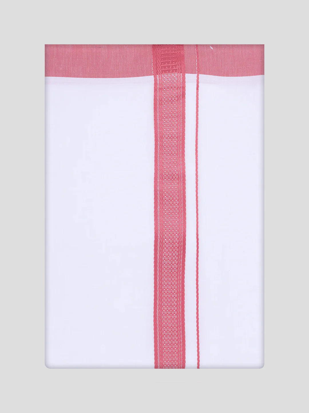 Mens Coral Pink Dupion Satin Shirt with Matching Border Dhoti Combo Gora - Image 7