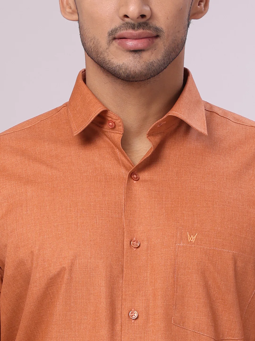Men's Cotton Brown Shirt with Matching Border Flexi Dhoti Combo Casper Flexi - Image 6
