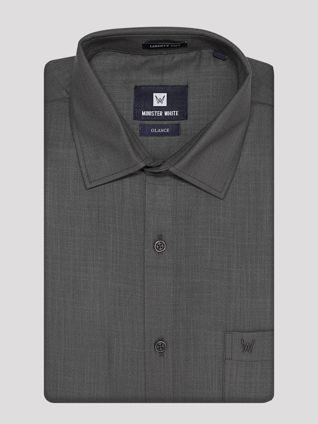 Mens Cotton Charcoal Colour Regular Fit Shirt Glance