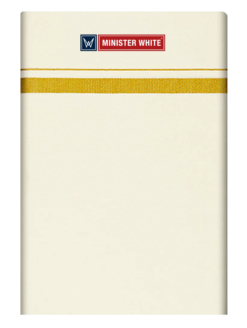 Mens Cotton Cream Single Layered Dhoti with 1/2" Gold Jari Border - Advik 1/2