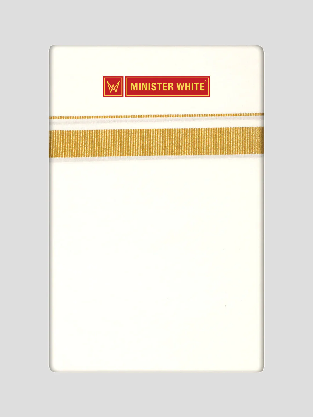 Mens Cotton Cream Single Layered Dhoti with 3/4" Gold Jari Border - Melon