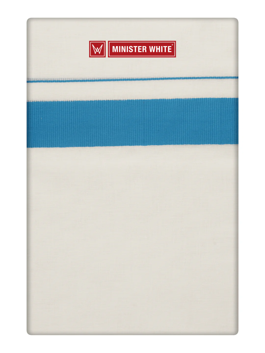 Men's Cotton Kara Blue Fancy Border Double Layer Dhoti Eranad